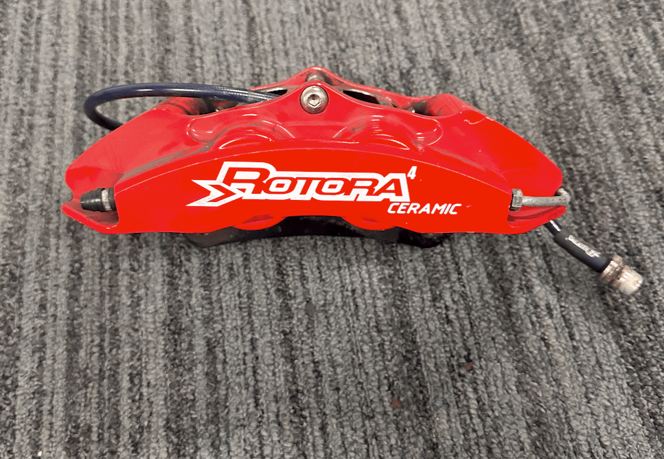 (Scratch and Dent) Rotora Big Brake Kit 6/4 Piston Calipers w/ Slotted Rotors Red 2022 - 2024 WRX w/ Manual E - Brake - ROTORA - KIT - 003RS - SAD - 1289 - Subimods.com