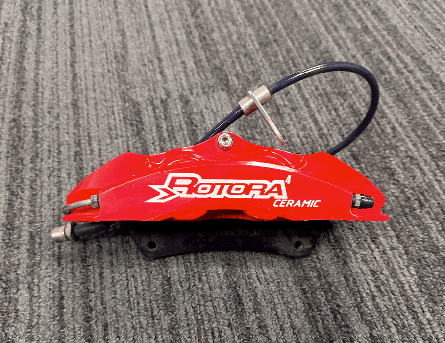 (Scratch and Dent) Rotora Big Brake Kit 6/4 Piston Calipers w/ Slotted Rotors Red 2022 - 2024 WRX w/ Manual E - Brake - ROTORA - KIT - 003RS - SAD - 1289 - Subimods.com