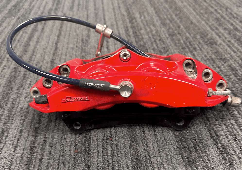 (Scratch and Dent) Rotora Big Brake Kit 6/4 Piston Calipers w/ Slotted Rotors Red 2022 - 2024 WRX w/ Manual E - Brake - ROTORA - KIT - 003RS - SAD - 1289 - Subimods.com