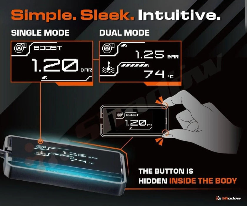 Shadow Meter D - Meter - 2 Multi OBD2 Display Gauge - SWOBDII-DM2-P - Subimods.com