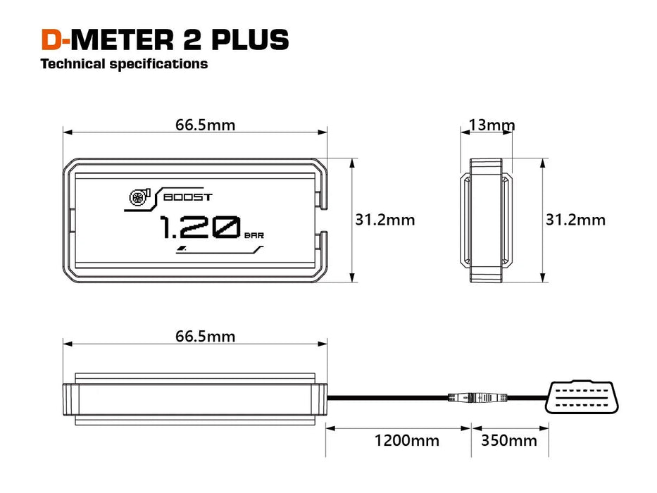 Shadow Meter D - Meter - 2 Multi OBD2 Display Gauge - SWOBDII-DM2-P - Subimods.com