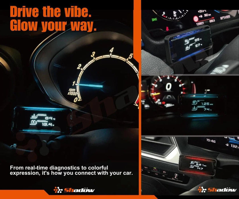 Shadow Meter D - Meter - 2 Multi OBD2 Display Gauge - SWOBDII-DM2-P - Subimods.com