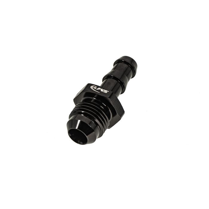 SMY 6AN Male to 5/16 Barb Fitting Anodized Black