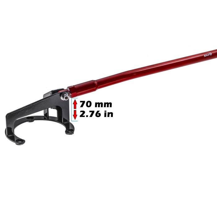 SMY Tallboy Front Strut Tower Brace Wrinkle Black 2015-2021 WRX / 2015-2021 STI - SMY-SUS-TWBVA - Subimods.com