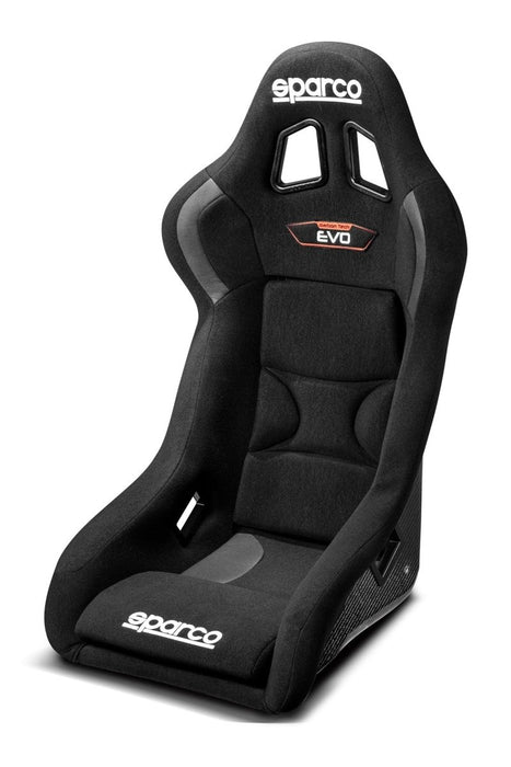 Sparco Evo Carbon Fixed Back Racing Seat Black w/ Carbon Fiber Shell - 008007ZNR - Subimods.com
