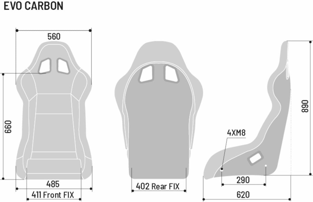 Sparco Evo QRT Performance Fixed Back Racing Seat Black w/ Carbon Fiber Shell - 008007ZPNR - Subimods.com