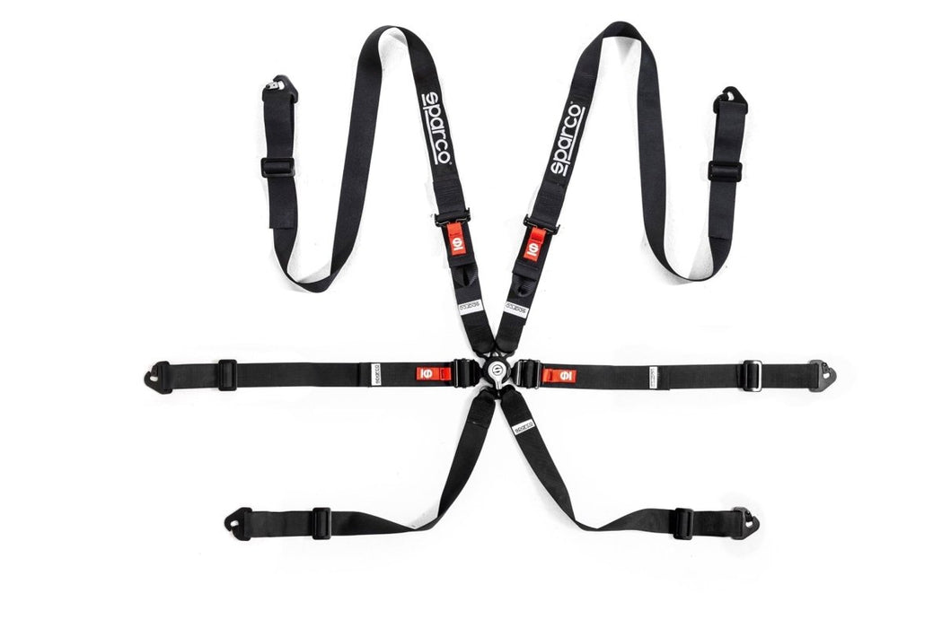 Sparco Harness Set COMP H - 2 PD 6 Point Bolt In Black - BRN0002B0K0100N - Subimods.com