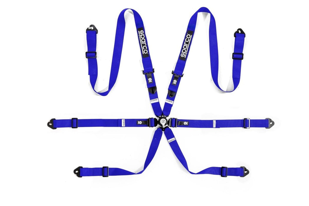 Sparco Harness Set COMP H - 2 PD 6 Point Bolt In Blue - BRN0002B0B0100N - Subimods.com