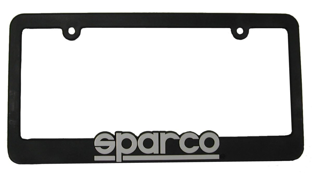 Sparco License Plate Frame Black w/ Grey Logo - SP099FRAME - Subimods.com