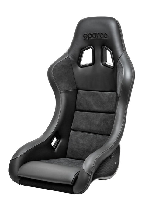 Sparco QRT - C Performance Fixed Back Racing Seat Black w/ Gray Stitch, and Carbon Fiber Shell - 008025ZNRGR - Subimods.com