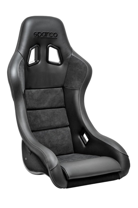 Sparco QRT - C Performance Fixed Back Racing Seat Black w/ Gray Stitch, and Carbon Fiber Shell - 008025ZNRGR - Subimods.com