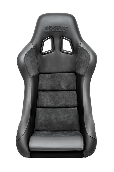 Sparco QRT - C Performance Fixed Back Racing Seat Black w/ Gray Stitch, and Carbon Fiber Shell - 008025ZNRGR - Subimods.com