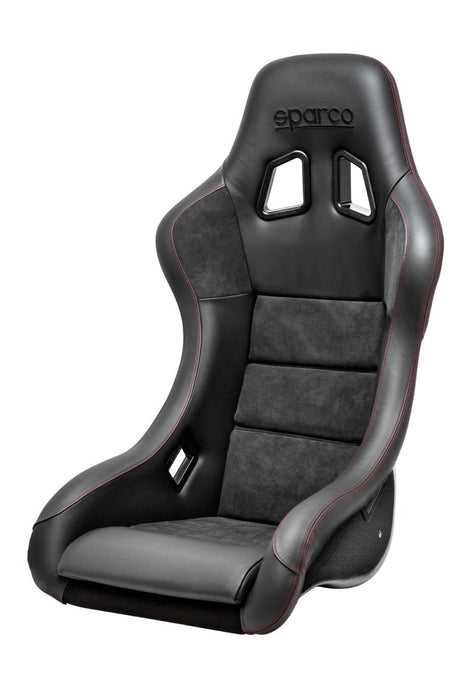 Sparco QRT - C Performance Fixed Back Racing Seat Black w/ Red Stitch, and Carbon Fiber Shell - 008025ZNRRS - Subimods.com
