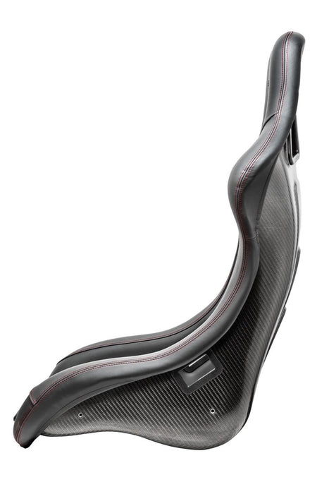 Sparco QRT - C Performance Fixed Back Racing Seat Black w/ Red Stitch, and Carbon Fiber Shell - 008025ZNRRS - Subimods.com