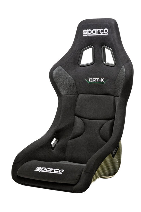 Sparco QRT - K Fixed Back Racing Seat Black w/ Carbon Kevlar Shell - 008027ZNR - Subimods.com