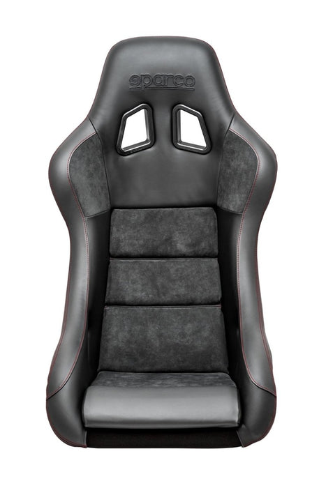Sparco QRT Performance Fixed Back Racing Seat Black w/ Red Stitching - 008012RPNRRS - Subimods.com