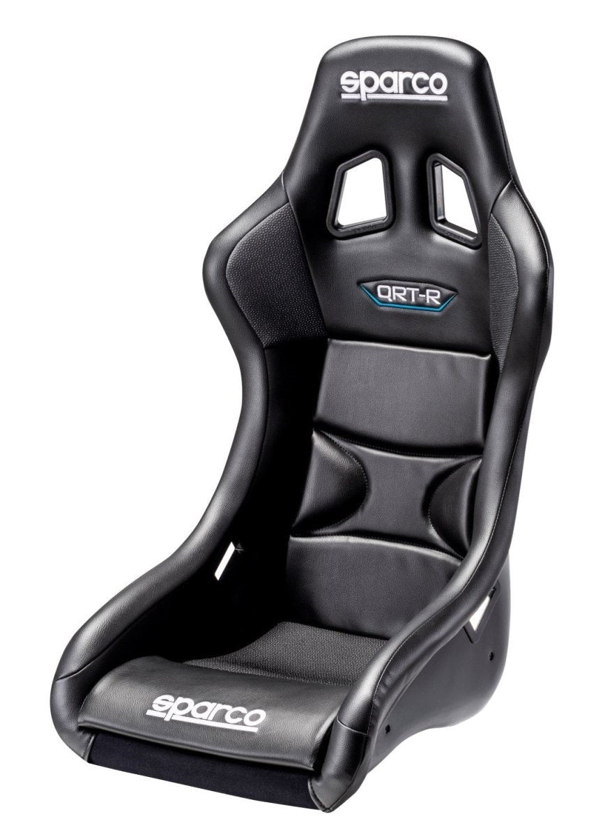 Sparco QRT-R Racing Seat Black Vinyl FIA Approved - Subimods — Subimods.com