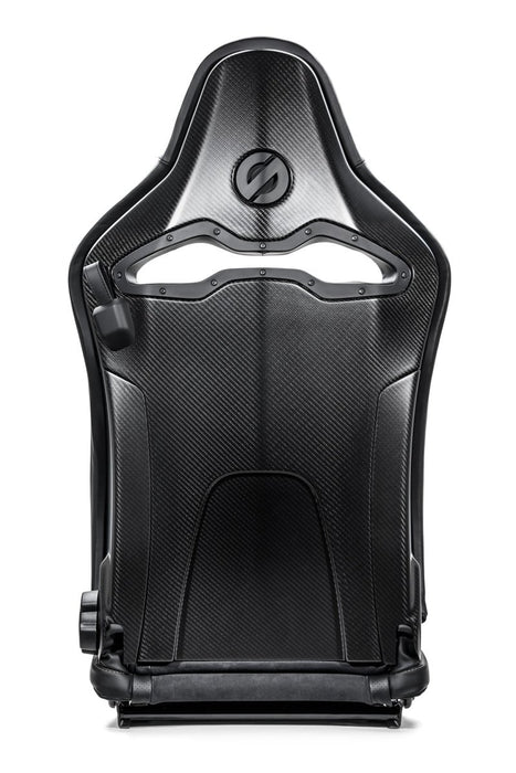 Sparco SPX Special Edition Reclining Bucket Seat Black w / Gray Stitching, Matte Carbon Shell, Left Side - 00974ZMTNRGRSX - Subimods.com