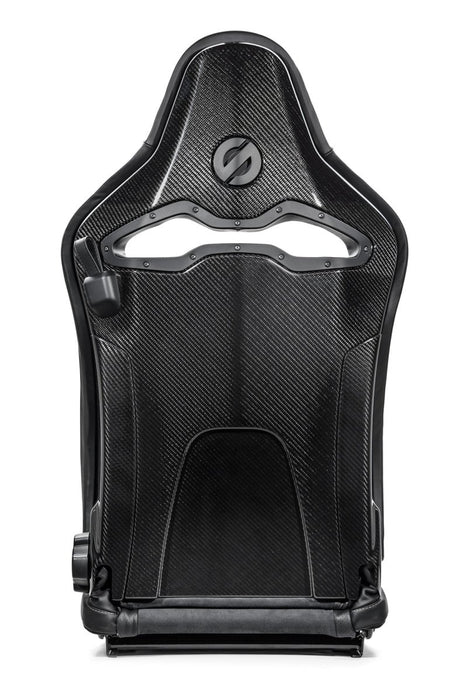 Sparco SPX Special Edition Reclining Bucket Seat Black w / Gray Stitching, Matte Carbon Shell, Left Side - 00974ZMTNRGRSX - Subimods.com