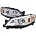 Spec - D LED Bar Style Projector Headlights w/ Chrome Base and Clear Lens 2008 - 2014 WRX Halogen Models Only - 2LHP - WRX08 - TM - Subimods.com