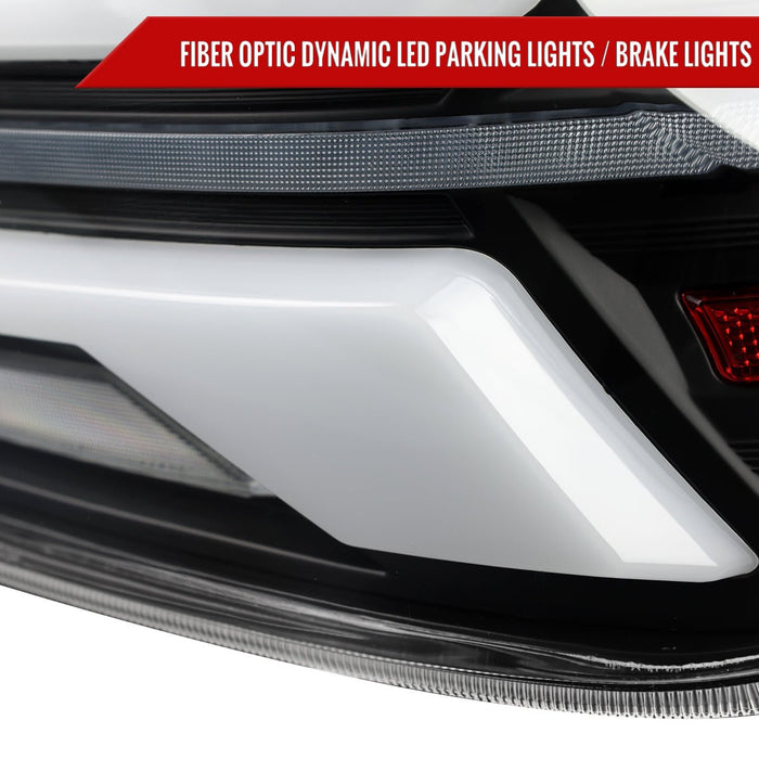 Spec - D New Era Style Sequential LED Tail Lights Black Housing w/ Clear Lens and White Bar 2015 - 2021 WRX / 2015 - 2021 STI - LT - WRX15JMLED - SQ - RS - Subimods.com