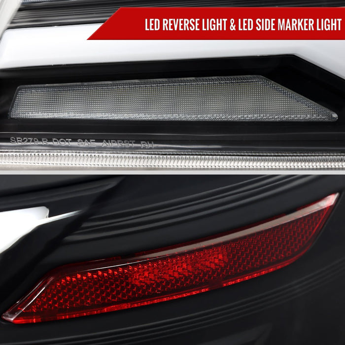 Spec - D New Era Style Sequential LED Tail Lights Black Housing w/ Clear Lens and White Bar 2015 - 2021 WRX / 2015 - 2021 STI - LT - WRX15JMLED - SQ - RS - Subimods.com