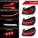 Spec - D New Era Style Sequential LED Tail Lights Gloss Black Housing w/ Clear Lens and Red Bar 2015 - 2021 WRX / 2015 - 2021 STI - LT - WRX15BKLED - SQ - RS - Subimods.com