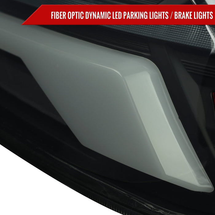 Spec - D New Era Style Sequential LED Tail Lights Gloss Black Housing w/ Smoked Lens and White Bar 2015 - 2021 WRX / 2015 - 2021 STI - LT - WRX15BBLED - SQ - RS - Subimods.com