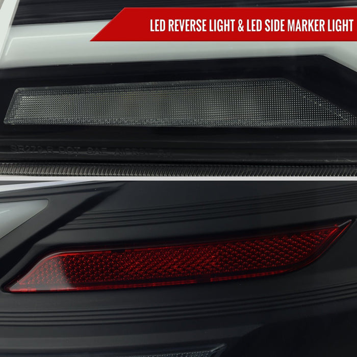 Spec - D New Era Style Sequential LED Tail Lights Gloss Black Housing w/ Smoked Lens and White Bar 2015 - 2021 WRX / 2015 - 2021 STI - LT - WRX15BBLED - SQ - RS - Subimods.com