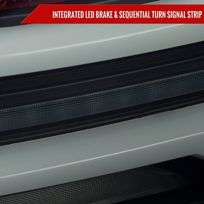 Spec - D New Era Style Sequential LED Tail Lights Gloss Black Housing w/ Smoked Lens and White Bar 2015 - 2021 WRX / 2015 - 2021 STI - LT - WRX15BBLED - SQ - RS - Subimods.com