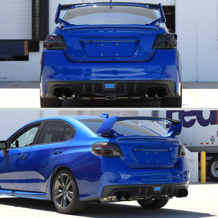 Spec - D New Era Style Sequential LED Tail Lights Matte Black Housing w/ Smoke Lens and Red Bar 2015 - 2021 WRX / 2015 - 2021 STI - LT - WRX15SMLED - SQ - RS - Subimods.com