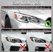 Spec - D Projector Headlights Sequential LED Switchback DRL Black Housing w/ Clear Lens 2015 - 2021 WRX / 2015 - 2021 STI (Halogen Headlight Models Only) - 2LHP-WRX15JM-SQ-RS - Subimods.com