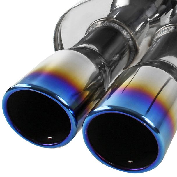 Spec - D Stainless Steel Quad Tip Exhaust w/ Burnt 2.5" Dual Wall Tips 2008 - 2014 WRX Sedan / 2011 - 2014 STI Sedan - MFCAT3 - WRX084QT - SD - Subimods.com