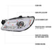 Spec - D Version 2 LED Bar Style Projector Headlights w/ Chrome Base and Clear Lens 2006 - 2007 WRX / 2006 - 2007 STI w/ OEM Halogen Lights - 2LHP - WRX06 - G2 - TM - Subimods.com