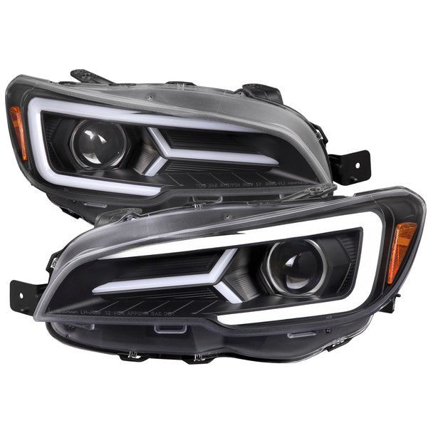 Spec - D Version 2 LED Bar Style Projector Headlights w/ Matte Black Base and Clear Lens 2015 - 2017 WRX / 2015 - 2017 STI / 2018 - 2021 WRX Base & Premium - 2LHP - WRX15JM - SQ - TM - Subimods.com