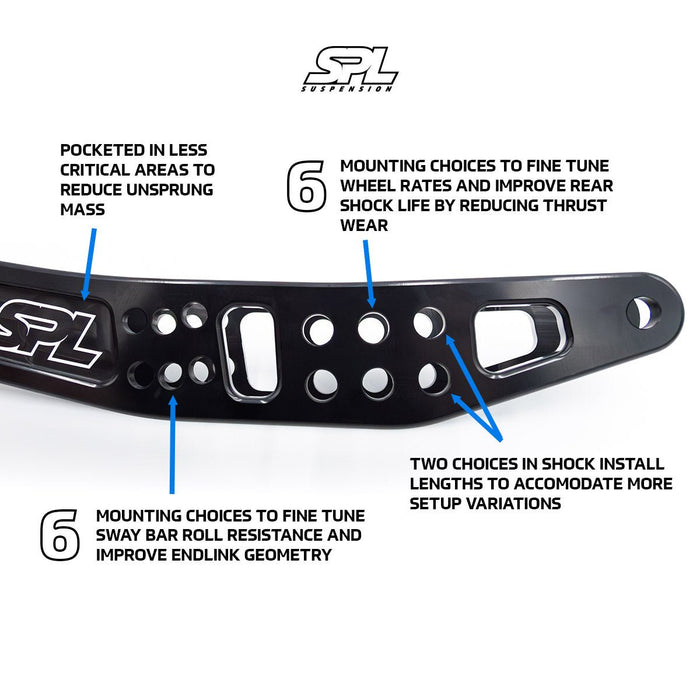 SPL Parts Rear Adjustable Control Arms Black 2008 - 2021 WRX / 2022 - 2024 WRX 6MT / 2008 - 2021 STI / 2013 - 2024 BRZ / 2022 - 2024 GR86 / 2013 - 2016 FRS / 2017 - 2021 GT86 / 2009 - 2017 Forester - RLL - FRS - Subimods.com