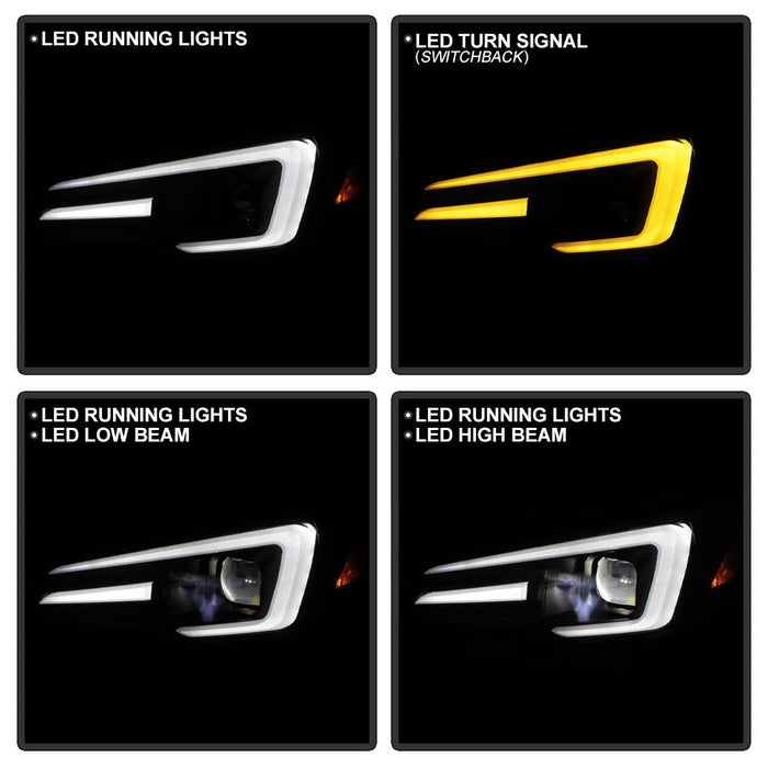 Spyder Apex LED Headlights w/ Black Base & Sequential Switch Back Light Bar 2018-2021 WRX SRH Models Only - PRO-YD-SWRX18LEDAFSAP-SBSEQ-BK - Subimods.com