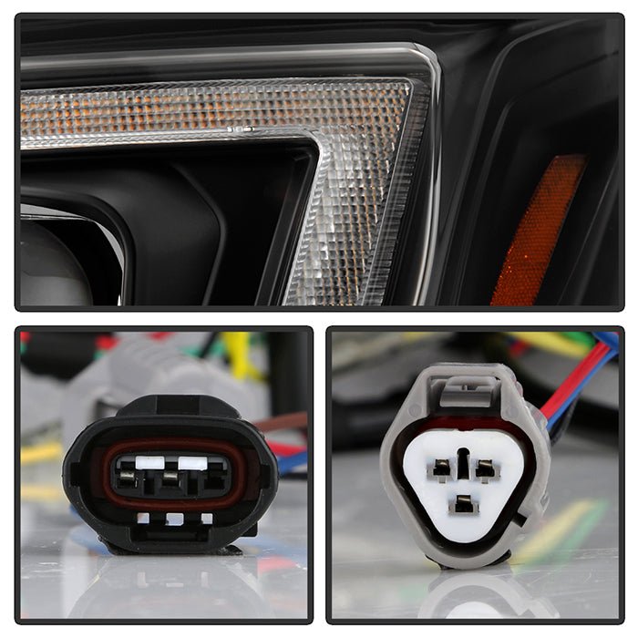 Spyder Signature Projector Headlights w/ Black Base, Sequential LED Turn Signal & Switch Back Light Bar 2014-2016 Forester Xenon / HID Models Only - PRO-YD-SUFO14HIDSI-BK - Subimods.com