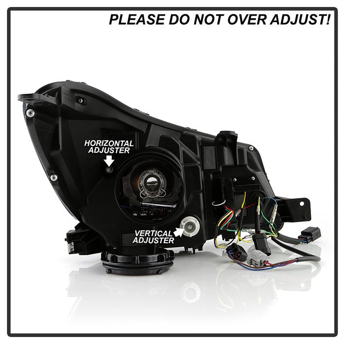 Spyder Signature Projector Headlights w/ Black Base, Sequential LED Turn Signal & Switch Back Light Bar 2014-2016 Forester Xenon / HID Models Only - PRO-YD-SUFO14HIDSI-BK - Subimods.com