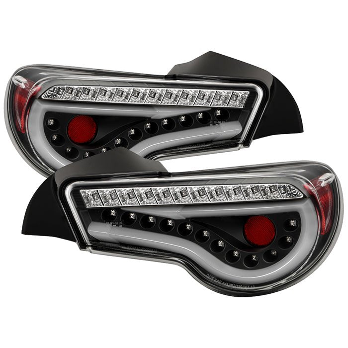 Spyder Taillights w/ Clear Lens, Black Base, White Bar & Sequential Turn Signal 2013-2021 BRZ / FRS / GT86 - ALT-YD-SFRS12-LBLED-BK - Subimods.com