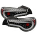 Spyder Taillights w/ Clear Lens, Black Base, White Bar & Sequential Turn Signal 2013-2021 BRZ / FRS / GT86 - ALT-YD-SFRS12-LBLED-BK - Subimods.com