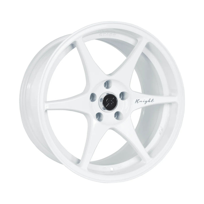 Stage Wheels Knight White 18x9.5 5x114 35mm Offset 2015 - 2024 WRX / 2011 - 2021 STI - KNI3535511 - Subimods.com