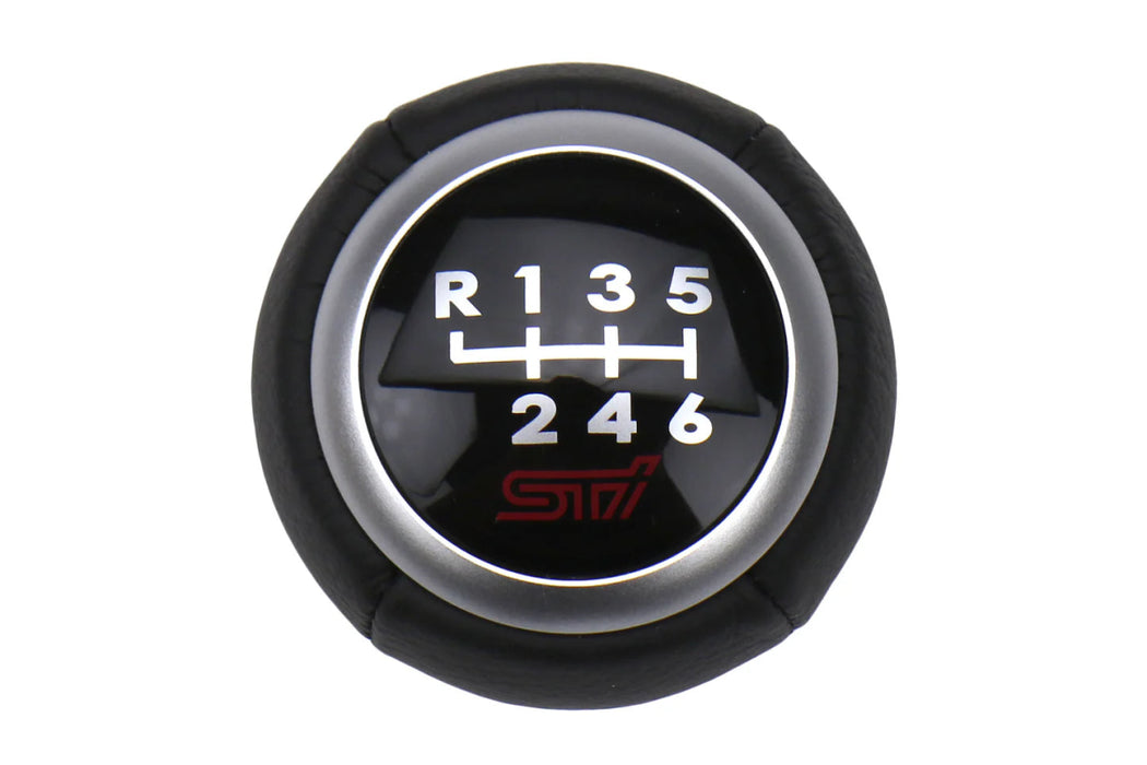 Subaru JDM STI Leather Shift Knob w/ White Shift Pattern 2013 - 2021 BRZ - ST35022ST340 - Subimods.com
