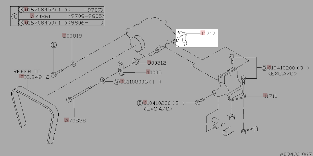 Subaru OEM Alternator Brace 2002 - 2014 WRX / 2004 - 2021 STI / 1996 - 2019 Outback / 1990 - 2019 Legacy / 1993 - 2010 Impreza / 1998 - 2013 Forester / 2003 - 2006 Baja - 11717AA060 - Subimods.com