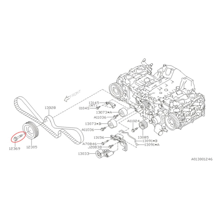 Subaru OEM Crankshaft Pulley Bolt 2015 - 2018 WRX / 2013 - 2020 BRZ / 2013 - 2017 Crosstrek / 2011 - 2018 Forester / 2012 - 2016 I mpreza - 12369AA091 - Subimods.com