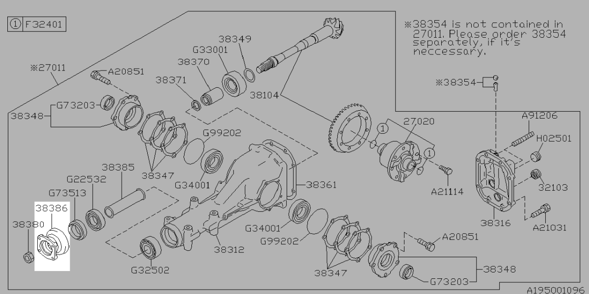 Subaru OEM Differential Companion Flange 2015 - 2021 WRX / 2004 - 2021 STI - 38358AA040 - Subimods.com