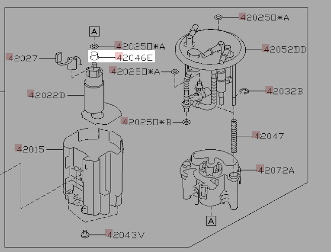 Subaru OEM Fuel Pump Spacer 2008 - 2014 WRX / 2004 - 2021 STI / 2009 - 2013 Forester XT - 42046AG020 - Subimods.com