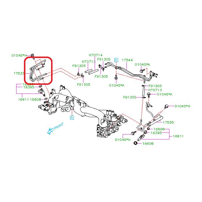 Subaru OEM Fuel Rail Right 2008 - 2021 STI - 17533AA600 - Subimods.com