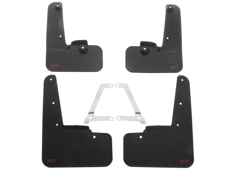 0llx4l❤︎ Subaru OEM Mudflap Set Black w/ Cherry Red STI Logo WRX — Subimods.com