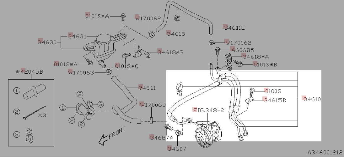 Subaru OEM Power Steering Lines 2015 - 2021 WRX / 2015 - 2021 STI - 34610FG002 - Subimods.com